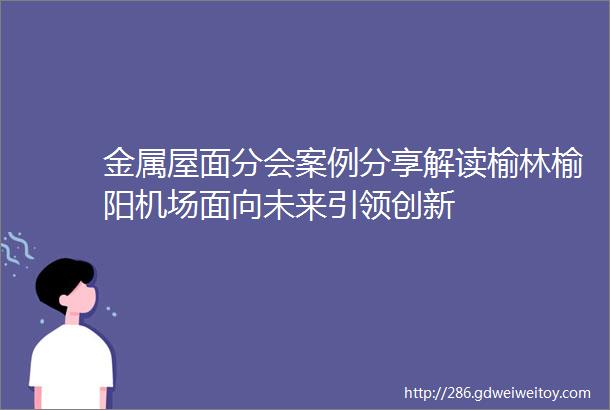 金属屋面分会案例分享解读榆林榆阳机场面向未来引领创新